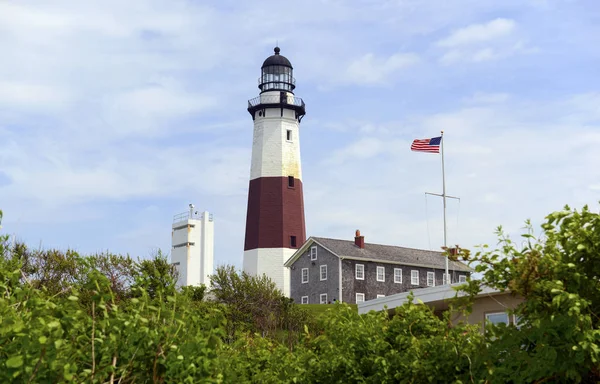 Cena Costeira Com Farol Montauk Oceano Atlântico Long Island Nova — Fotografia de Stock