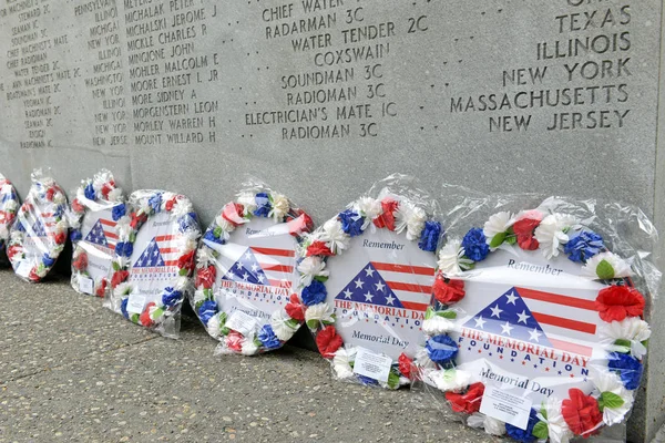 New York Circa May 2018 Flags Wreaths Honor American Serviceman — Stock Photo, Image