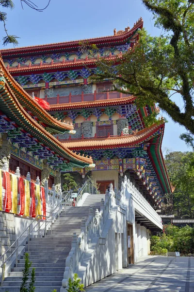 Monasterio Budista Lin Arquitectura Tradicional China Ngong Ping Las Montañas — Foto de Stock