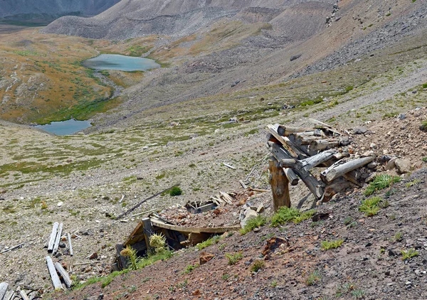 Resti Cabina Mineraria Vintage Montagna Stati Uniti Occidentali — Foto Stock