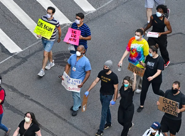 New York City Circa Květen2020 Uprostřed Sílícího Násilí Protestů Proti — Stock fotografie