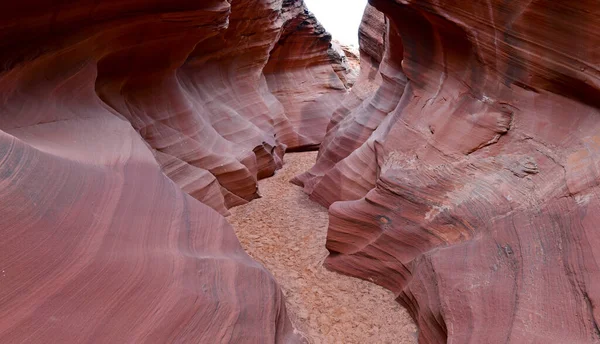 ユタ州 アリゾナ州 米国南西部などの乾燥した地域で一般的に見られるスロットキャニオンは 通常砂岩で水の浸食によって形成され 鉄砲水の危険性があります — ストック写真