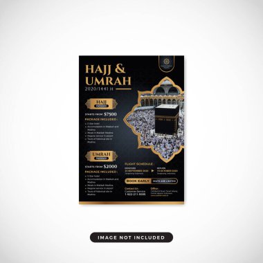 Lüks İslami arkaplan tasarımı ve hac veya umrah şablonu için altın dalga elementi.