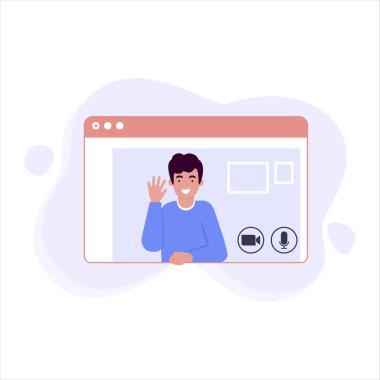 Zoom gibi bir uygulamayı kullanarak evden çalışan 124; video konferans görüşmesi