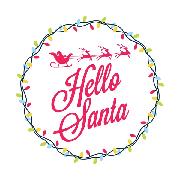 Hej Santa Christmas Holiday Vector Skriva Vinter Kort Eller Affisch — Stock vektor