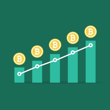 Bitcoin büyüme grafik ile. vektör