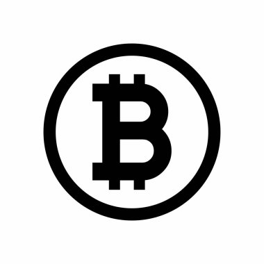 Bitcoin kripto para birimi. Internet para için Bitcoin işareti simgesi.
