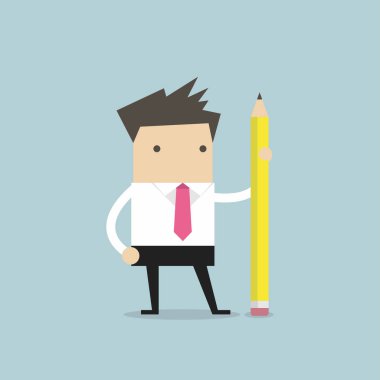 İşadamı kalem ile. Vektör