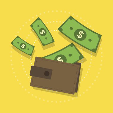 M-cüzdan para ile. vektör