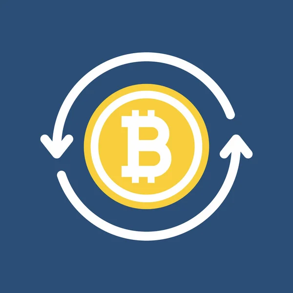 Bitcoin Oro Con Flechas Círculo Icono Bitcoin Para Criptomoneda Vector — Archivo Imágenes Vectoriales