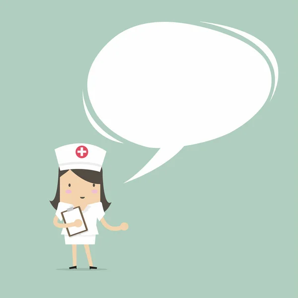 Nurse Medical Uniform Speaking Speech Bubble Vector — Stock Vector