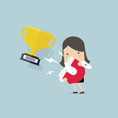 Büyük bir mıknatıs ile kupa çekme işkadını. vektör