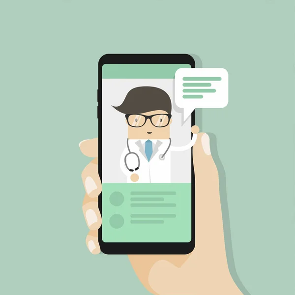 Tıbbi Danışma online doktor, Doktor, internet sağlık hizmeti ile sohbet canlı. vektör