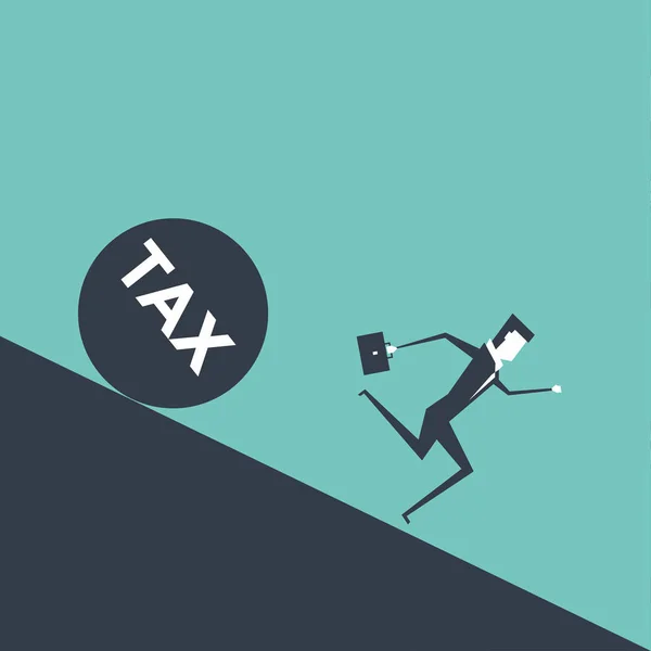 Unternehmer Fliehen Vor Hohen Steuern Vektor — Stockvektor