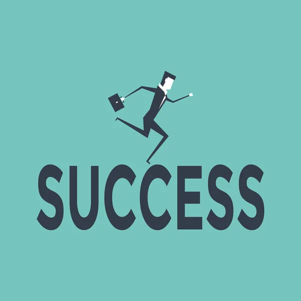 Επιχειρηματίας Που Λειτουργεί Επιτυχία — Διανυσματικό Αρχείο