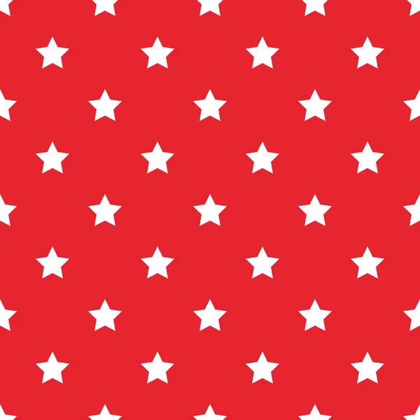 Estrellas Blancas Sin Costuras Sobre Fondo Rojo — Archivo Imágenes Vectoriales