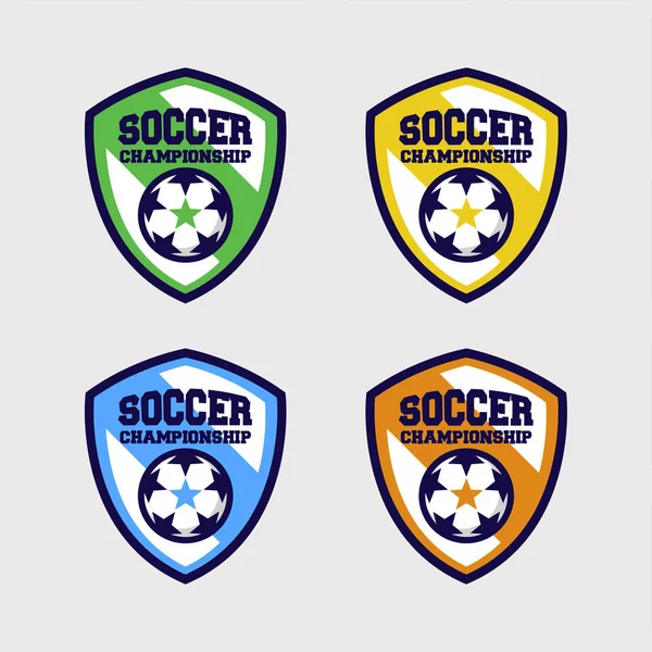 Fußball Logo Oder Fußballverein Zeichen Abzeichen Set — Stockvektor