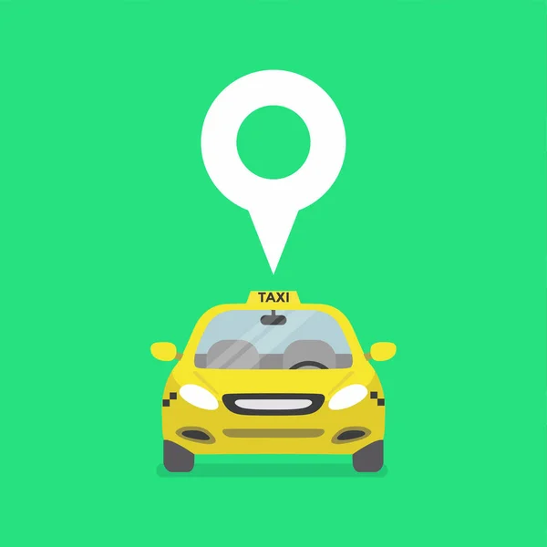 Mapa Pin Znakem Taxi Auto Vektor — Stockový vektor