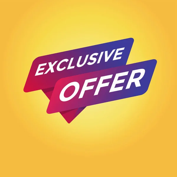 Exclusive Offer Tag Sign — Stock Vector