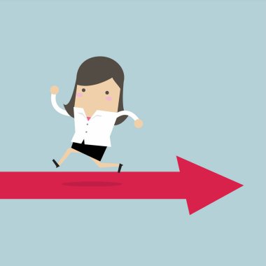 Ok çalışan işkadını yolu. vektör