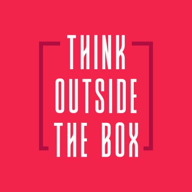 Kutunun dışında düşünmek. ilham grafik tasarım tipografi öğesi.