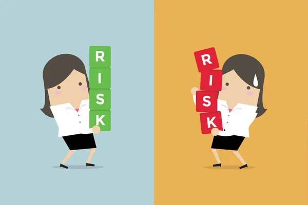 Businesswoman Risk Management Business Concept Cartoon Vector — Stock Vector