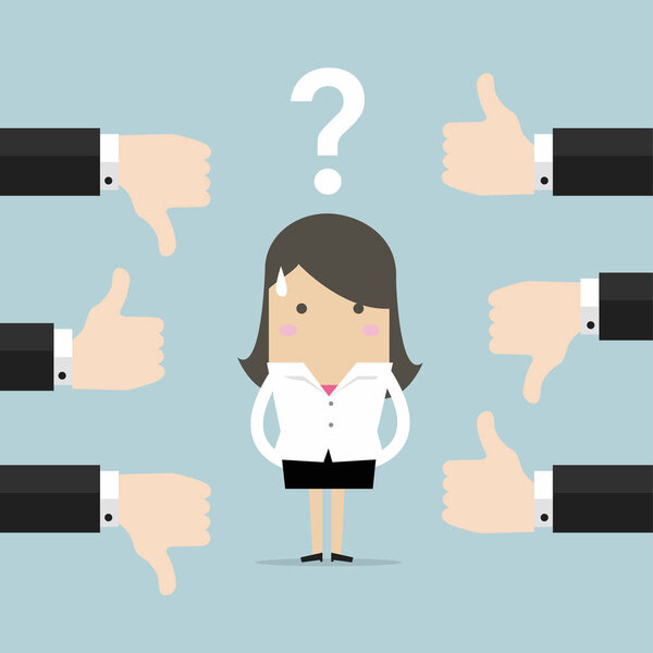 Бизнесмен получает обратную связь от других людей. вектор
