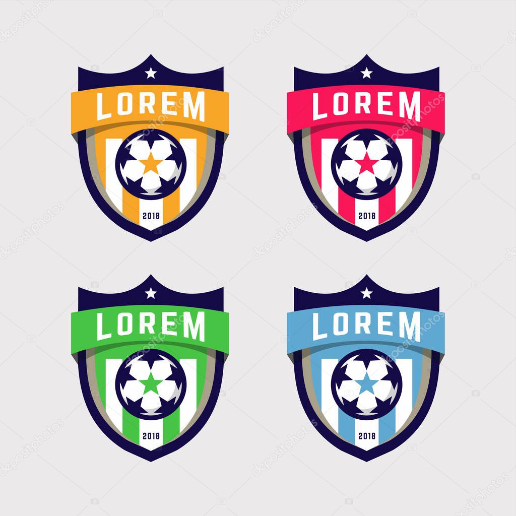Soccer Logo or Football Club Sign Badge Set. vector