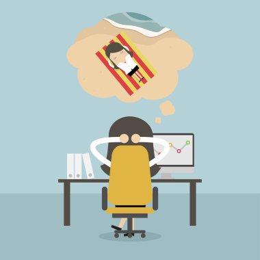 Tatil .vector hakkında rüya iş kadını