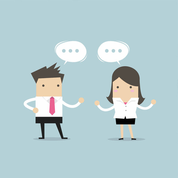 Бизнесмен и деловая женщина обсуждают бизнес-стратегию в офисе. работа вместе и командная работа
.