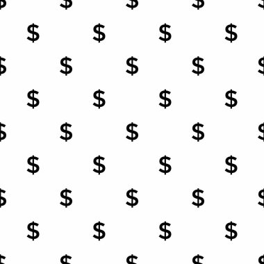 Dolar işareti Dikişsiz desen beyaz arka plan üzerinde. vektör