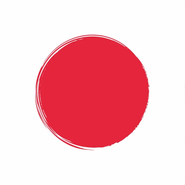 Japan Flagga Målad Med Bläck Röda Solen Vektor — Stock vektor