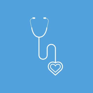 Kalbi steteskop simge vektör.