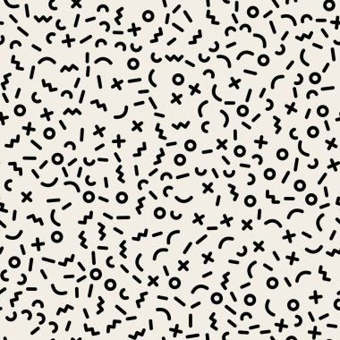 Geometrik çizgi şekilleri dağınık. Seamless modeli.