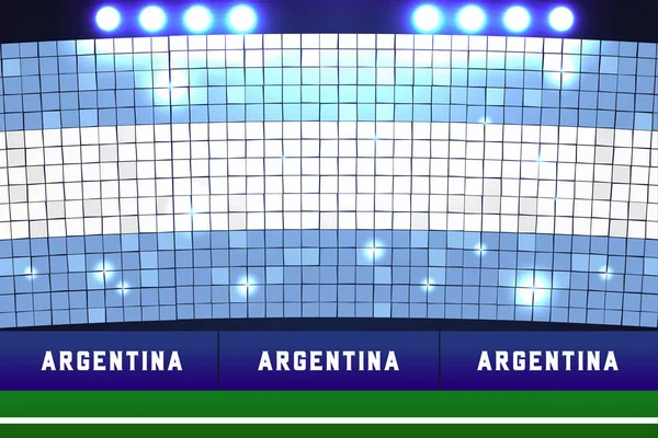 Argentinië Vlag Kaart Stunts Argentinië Voetbal Voetbal Stadion Achtergrond Vector — Stockvector