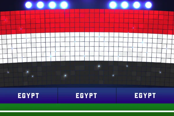 Egypte Vlag Kaart Stunts Egypte Voetbal Voetbal Stadion Achtergrond Vector — Stockvector