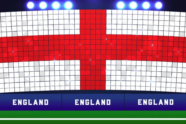 Engelse Vlag Kaart Stunts Engeland Voetbal Voetbal Stadion Achtergrond Vector — Stockvector
