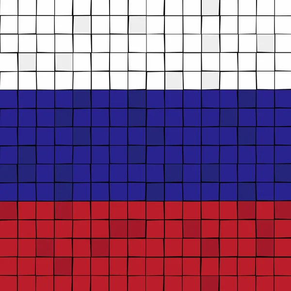 Картка Трюк Або Мозаїчного Прапор Росії — стоковий вектор