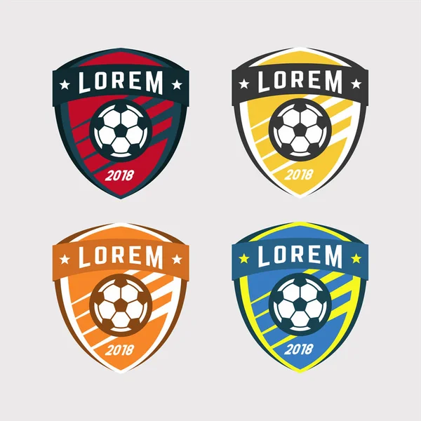 Voetbal Logo Voetbal Club Teken Badge Set Vector — Stockvector