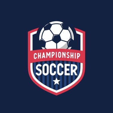 Futbol futbol ligi logo tasarım öğeleri için spor takım.