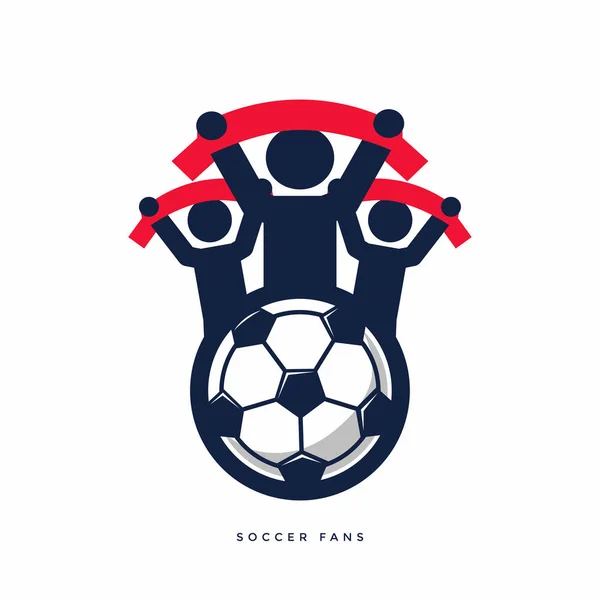 Aficionados Fútbol Con Bufandas Vector — Vector de stock