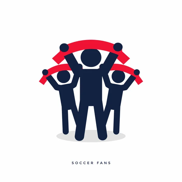 Aficionados Fútbol Con Bufandas Vector — Vector de stock