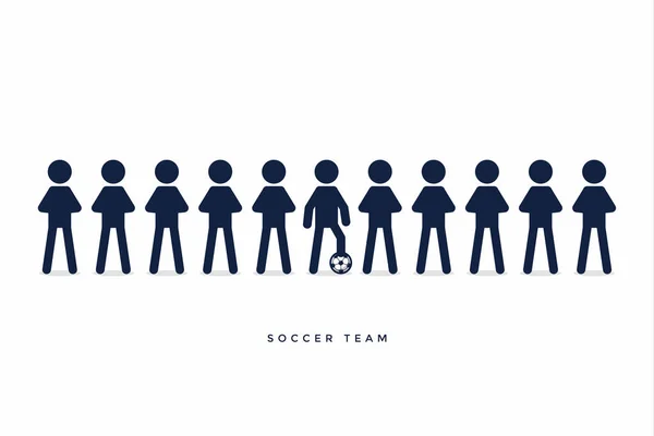 Figuras Palo Fútbol Equipo Fútbol Vector — Vector de stock