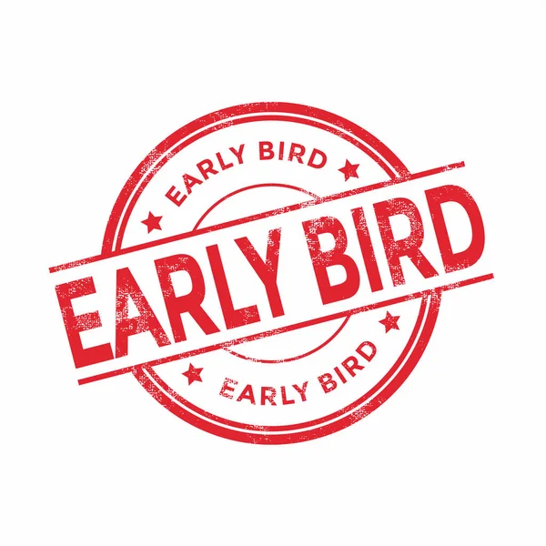 Червоний Early Bird Штамп Білому Тлі — стоковий вектор
