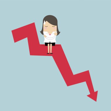 Grafik üzerinde oturarak işkadını.