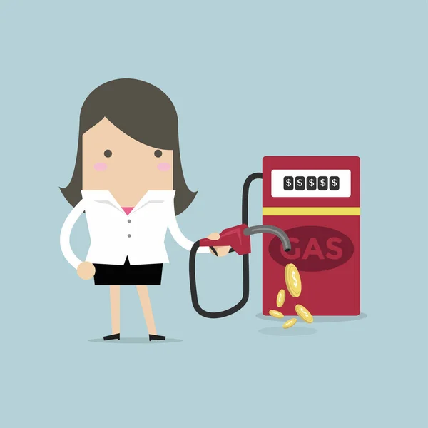 Empresaria Gasolinera — Vector de stock