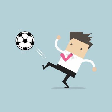 Topu tekmeleme iş adamı. futbolcu.
