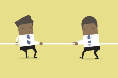 Afrika işadamı halat oynarken.