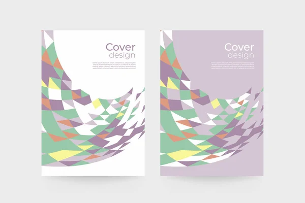 Business Brochure Cover Template Modern Abstract Geometric Background Triangles Curve — Stock Vector