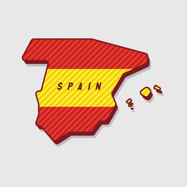 Kaart Van Spanje Moderne Stijl — Stockvector